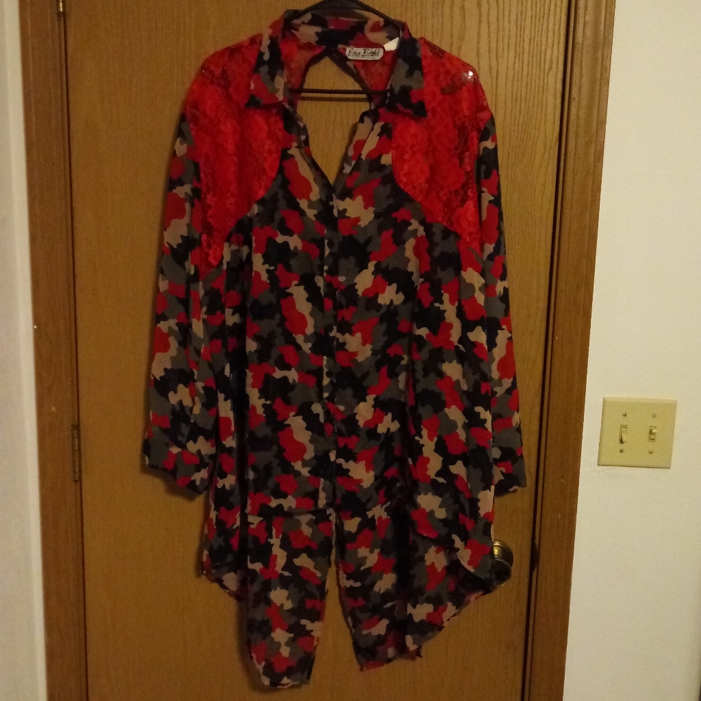 High low plus size blouse